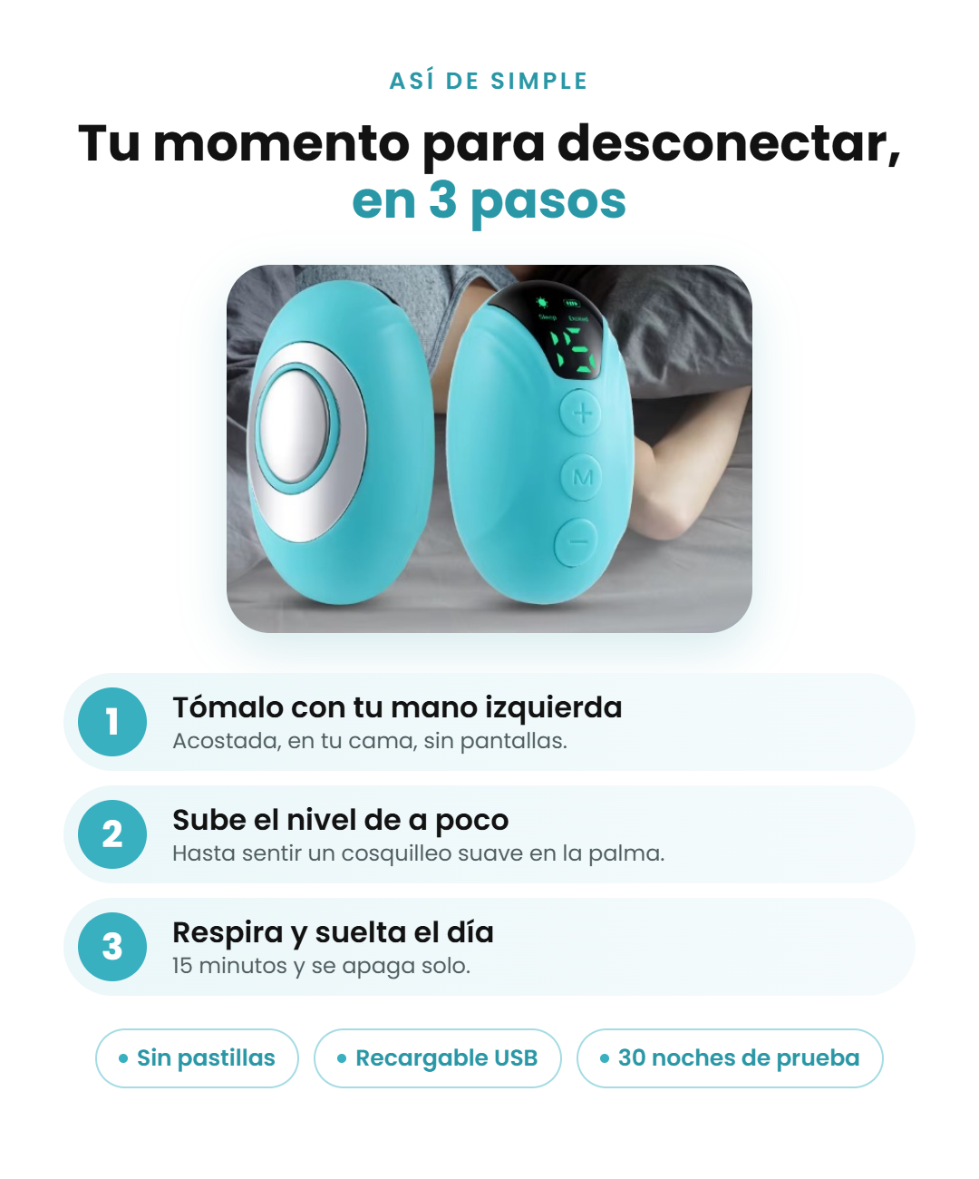 Cómo usar QuietNest en 3 pasos